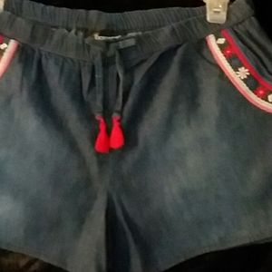 Girl's cotton embroidered shorts. Size XL. NWOT